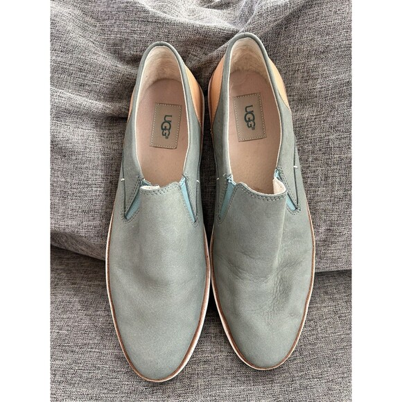 UGG Adley Sneakers Womens Size 11 Aloe Vera Slip On Leather - Picture 7 of 11